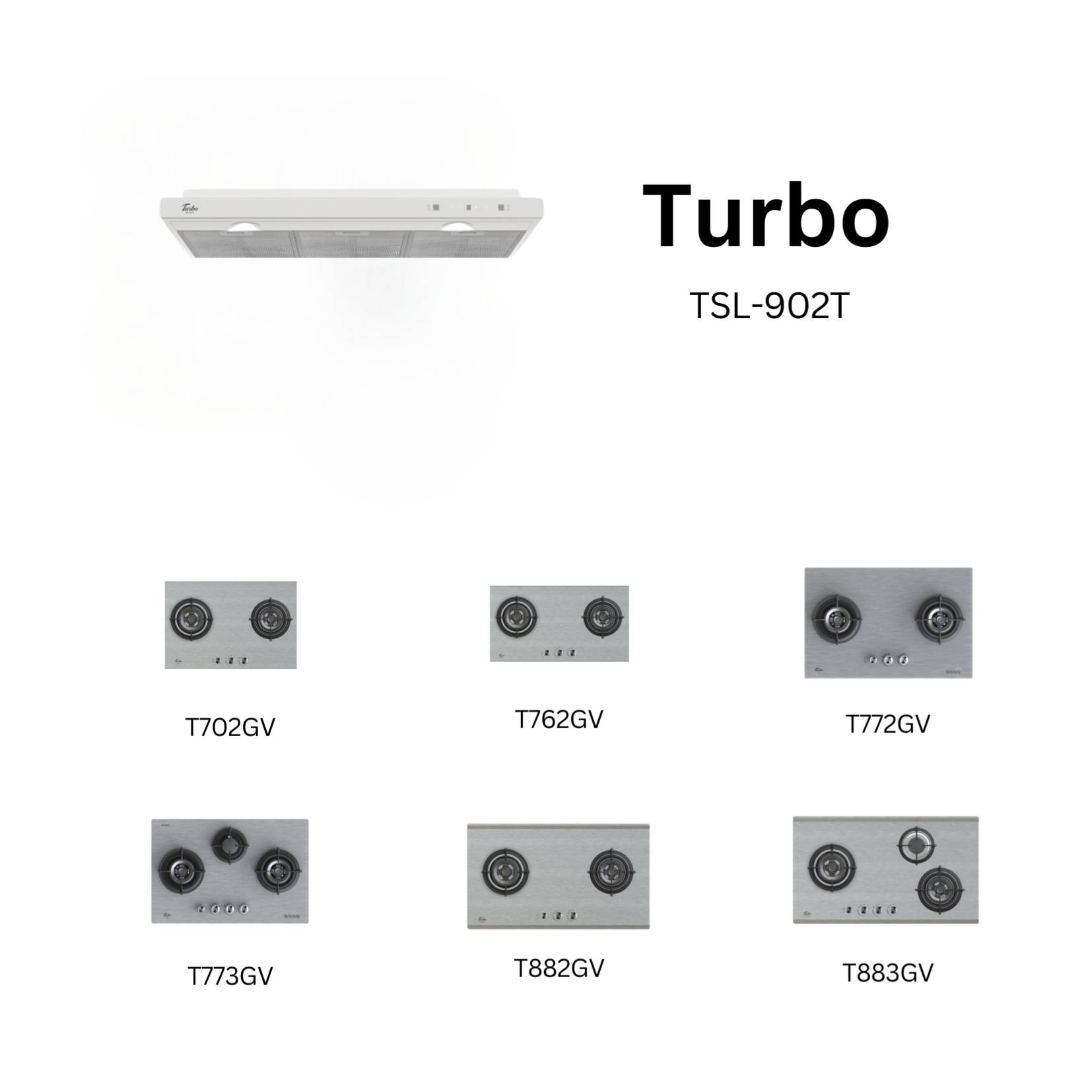 Turbo TSL902T - 90cm Bright White Slimline Hood + Hob Package