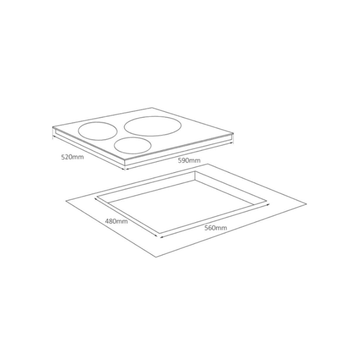 Turbo TIA903 - 60cm Induction Hob 3 Burners