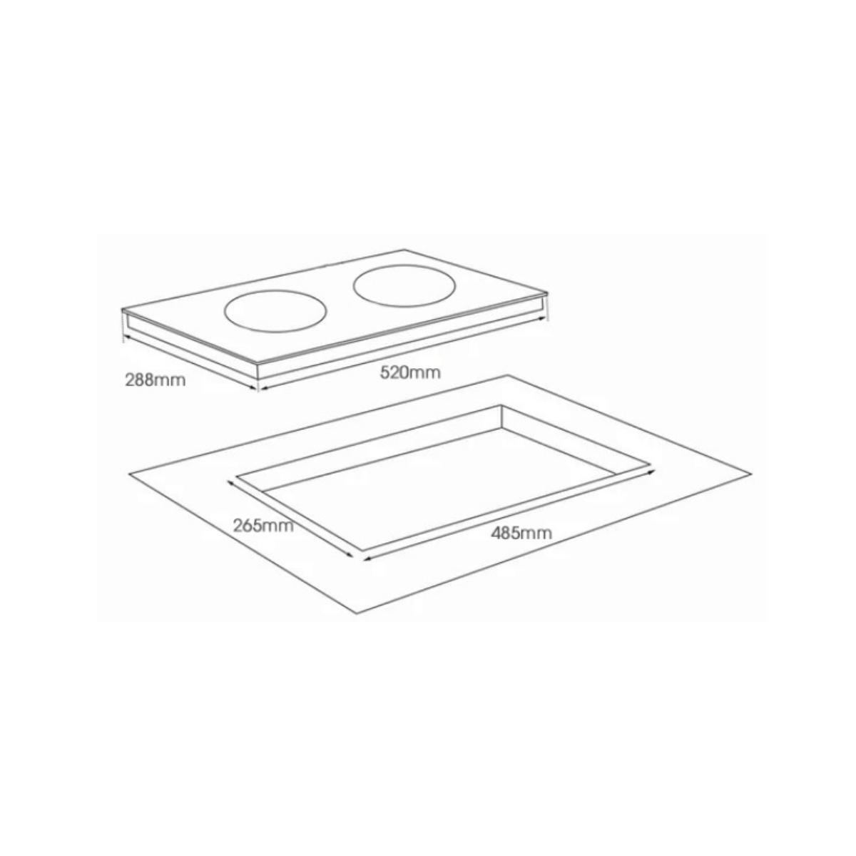 Turbo TIC902 - 30cm Ceramic Hob 2 Burners