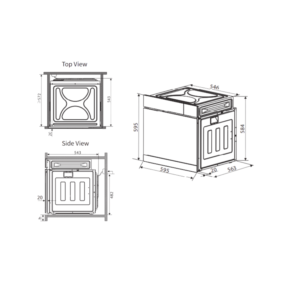 Turbo TB68Q - 66L 26 Functions Built-In Combi Steam Oven