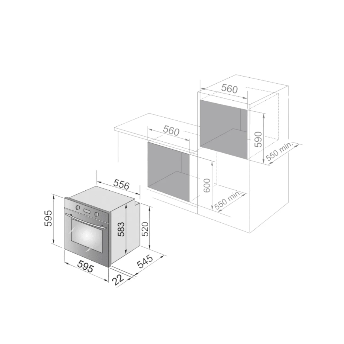 Elba EL 10 XLX 300 - 74L 11 Funtions Built-In Oven