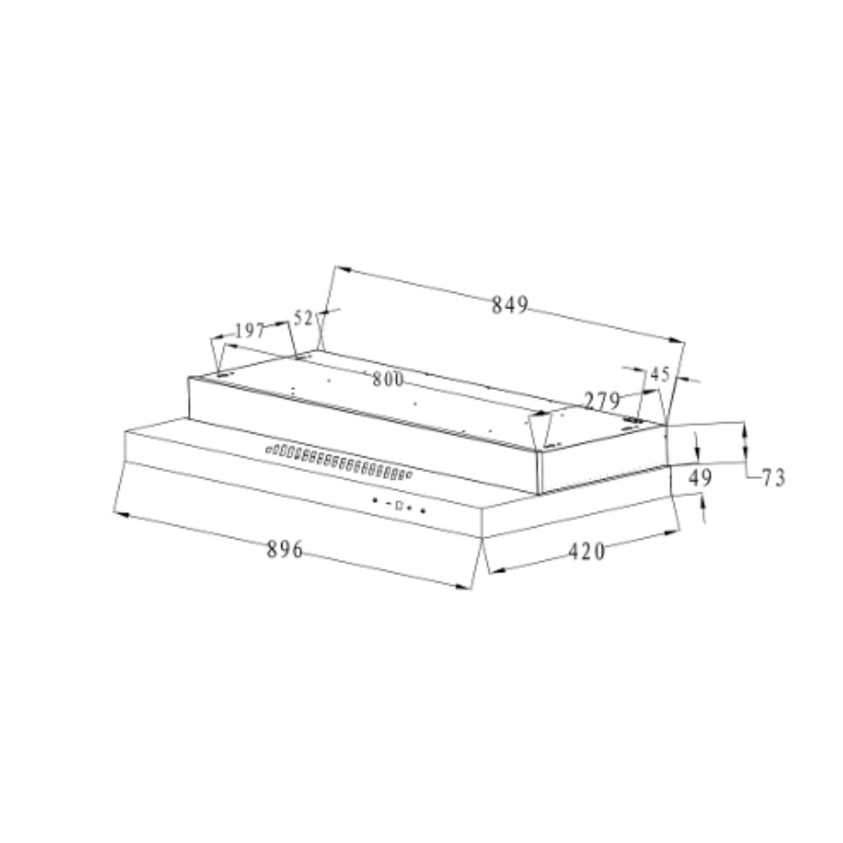 Turbo TSL902TBK-2 - 90cm Slimline Hood