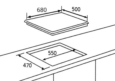 UNO UP7033TRSV - 70cm Built-In Hob 3 Burners