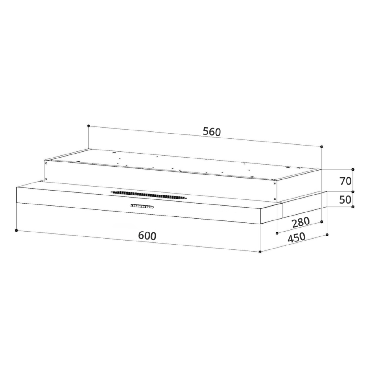 Uno UA6112 - 60cm Slimline Hood