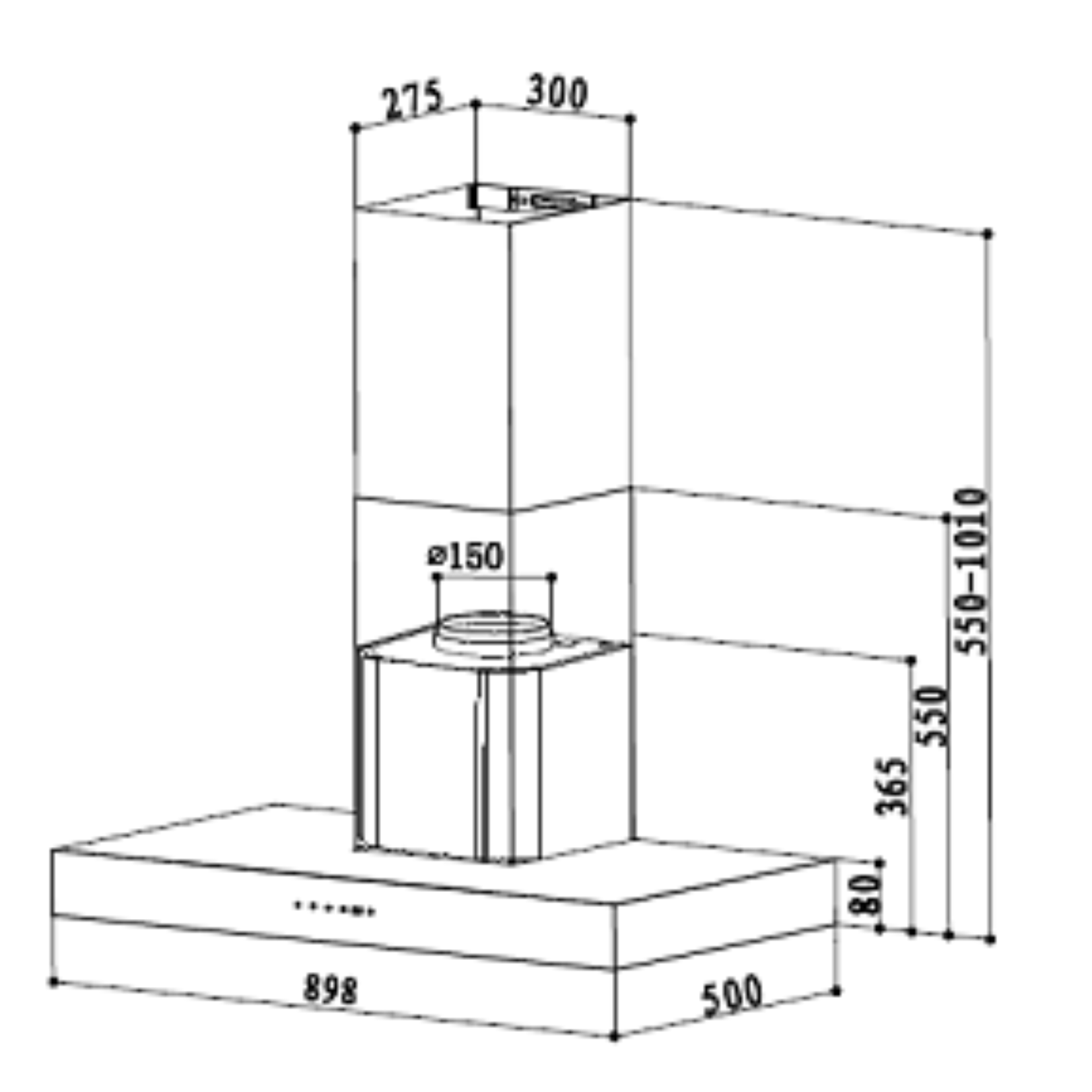 Tecno TH 998DTC - 90cm Chimney Cooker Hood