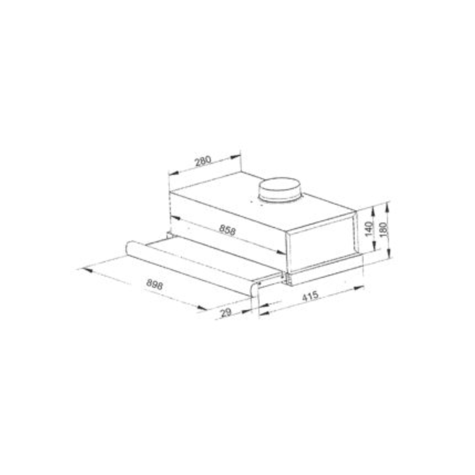 Tecno TH 916TD - 90cm Telescopic Hood