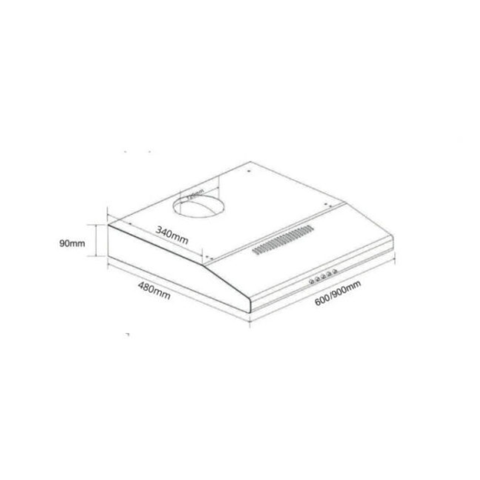 Tecno TCH 9019TCL BK - 90cm Ultra Slim Hood