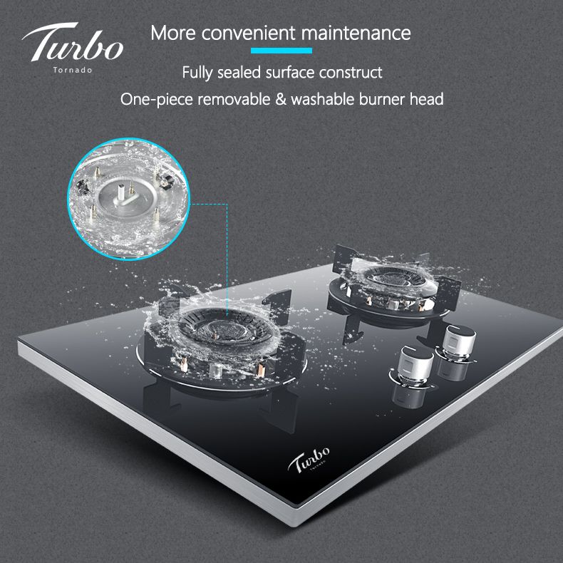 Turbo T8805 - 78cm Built-In Glass Gas Hob 2 Burners
