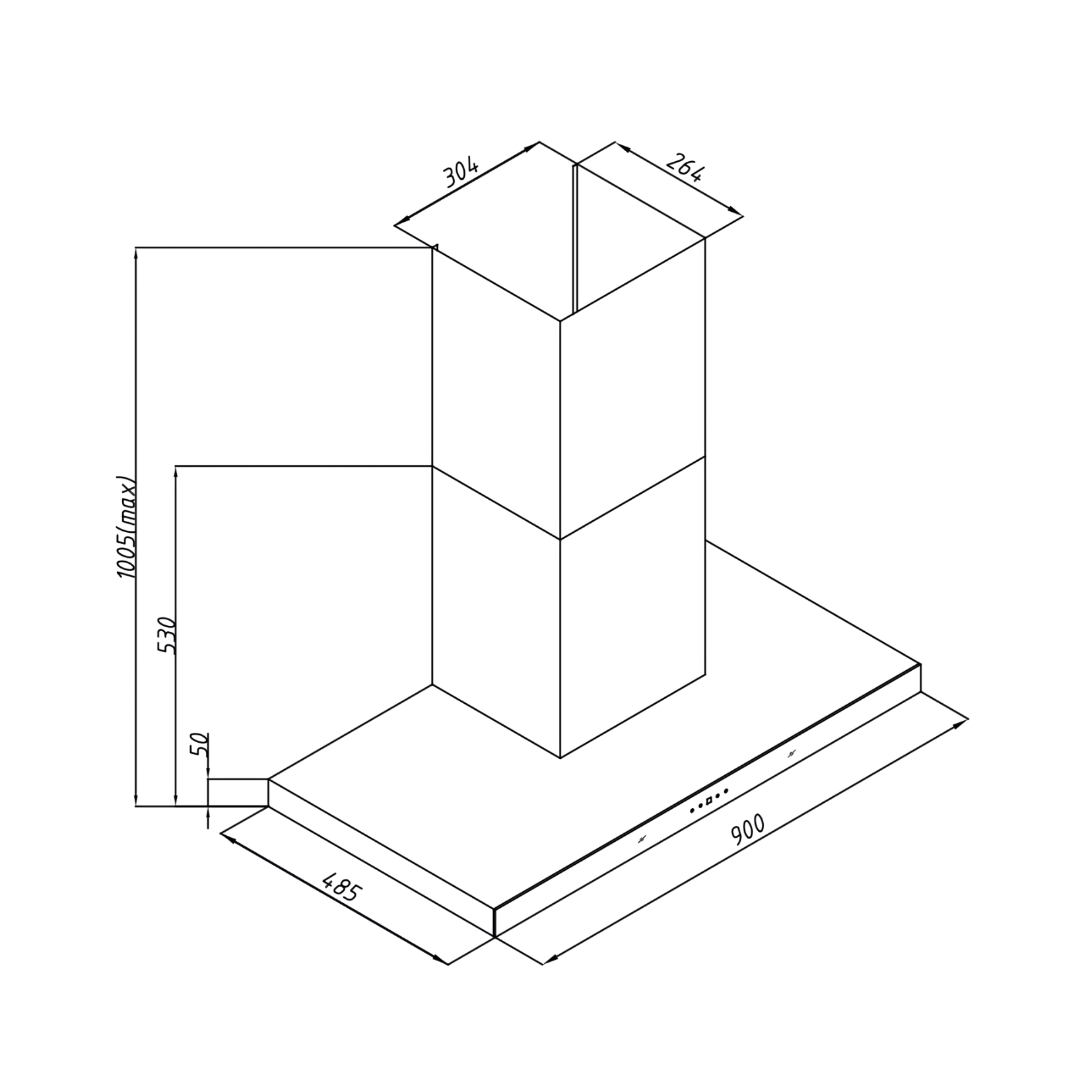 Whirlpool AKR1912IXS - 90cm Slimline Hood