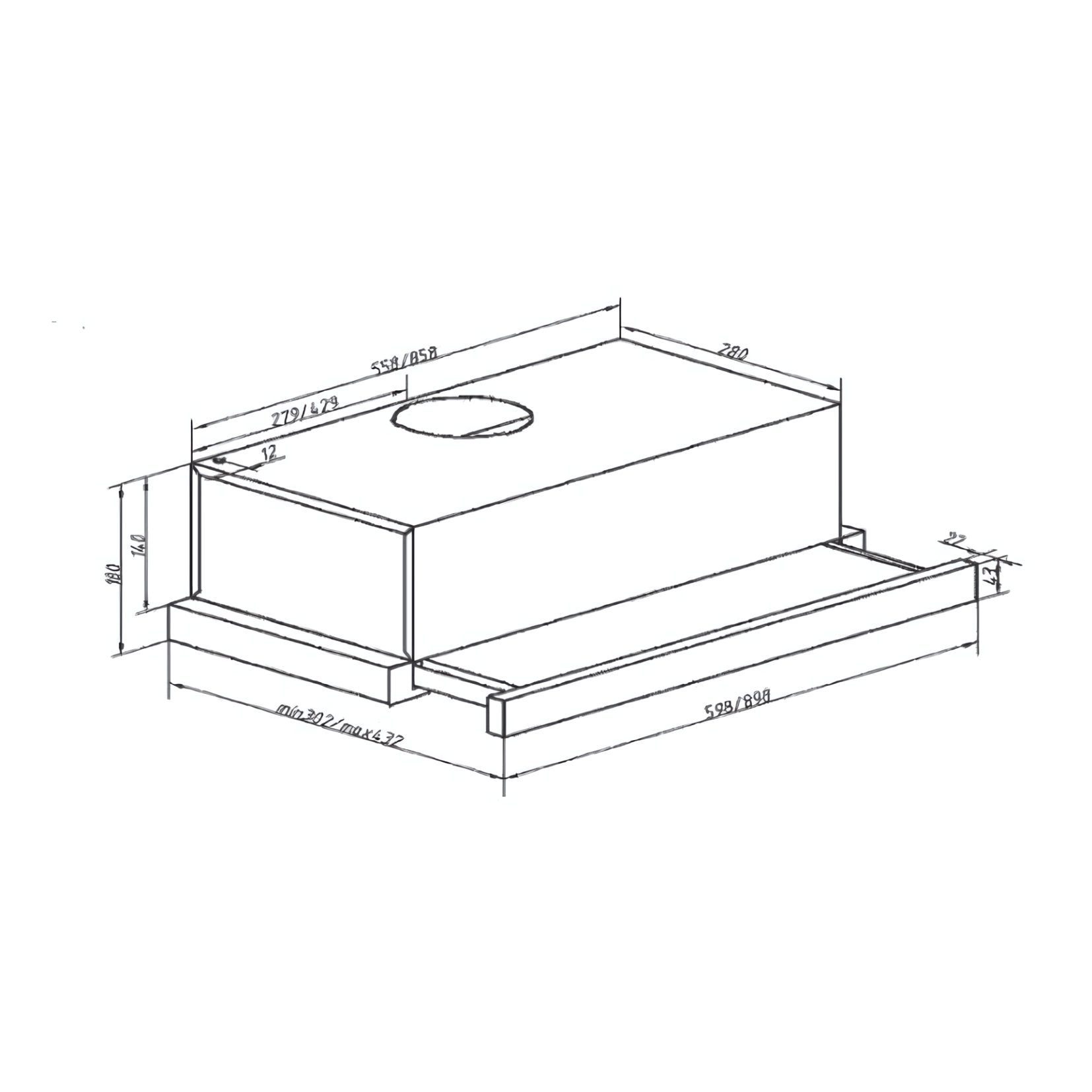 Whirlpool AKR9152IXDS-C - 90cm Slimline Hood