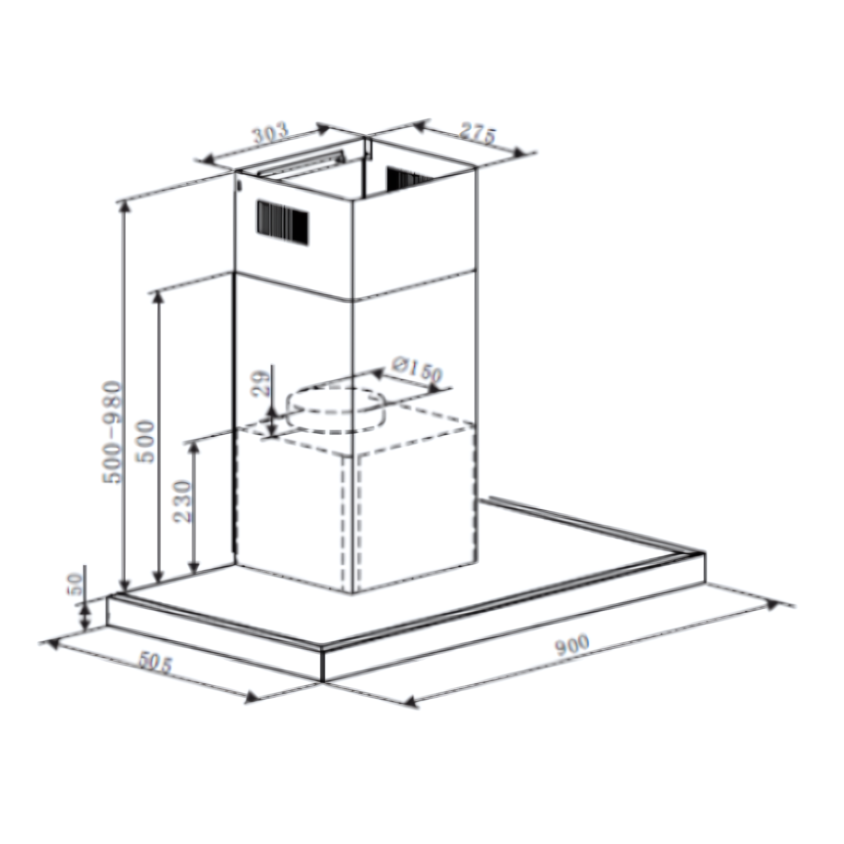 Whirlpool WT9BTABC - 90cm Chimney Hood
