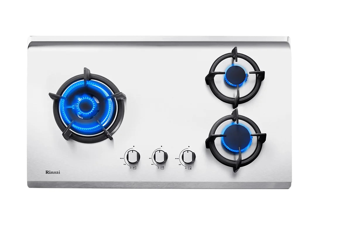 Rinnai RB-73TS - 76cm 3 Burner Built-In Hob Stainless Steel Top Plate