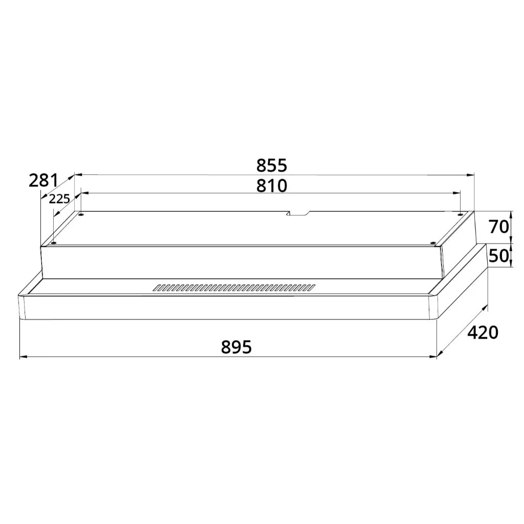 Tecno TH 9889-TC3R BK - 90cm Slimline Hood
